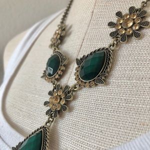 Emerald Green and Peach Necklace